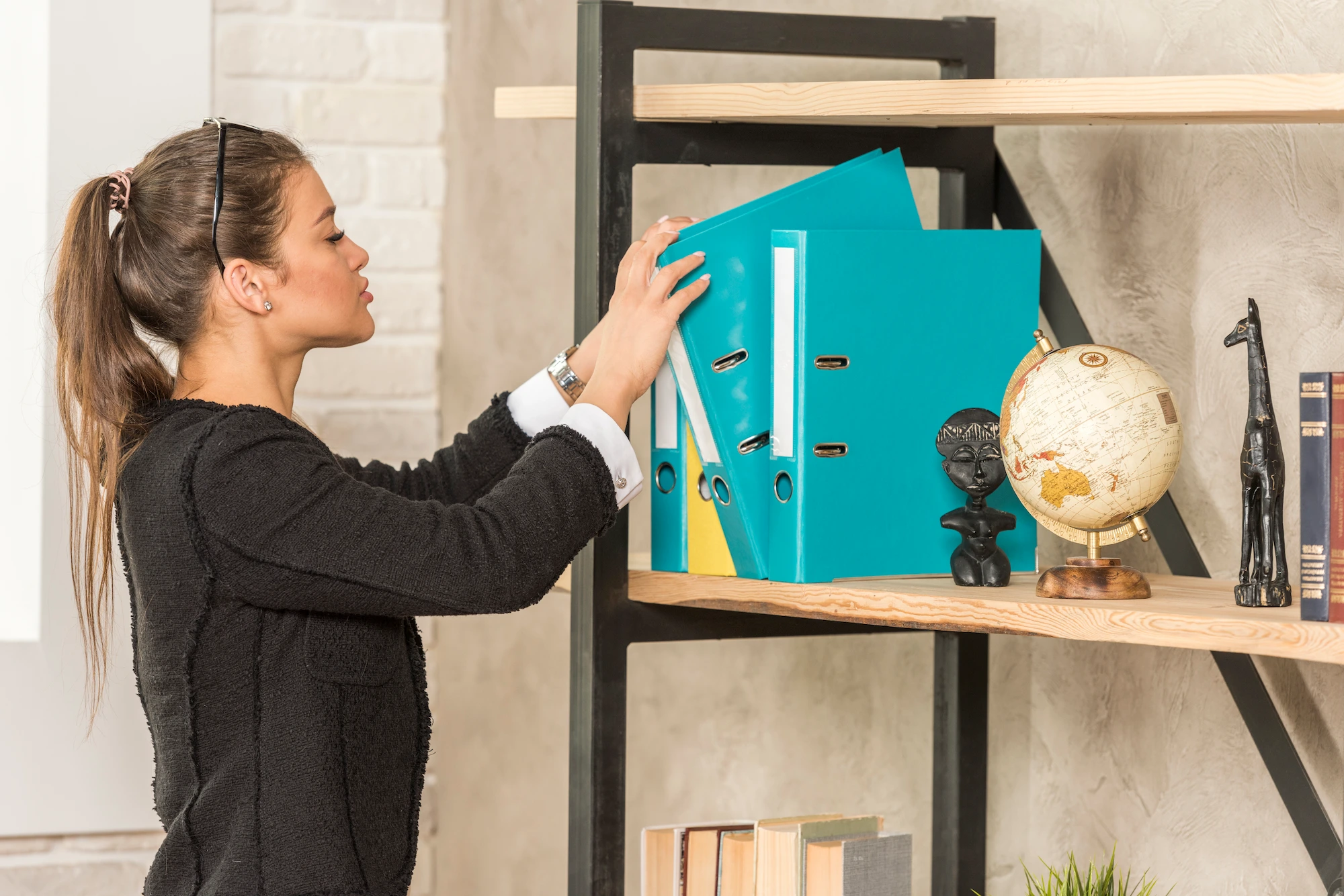 Angebot 18 brunette businesswoman taking folder